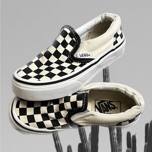 Toddler Vans checker slip ons